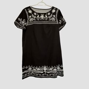 Shein black and white floral print midi dress sz. M